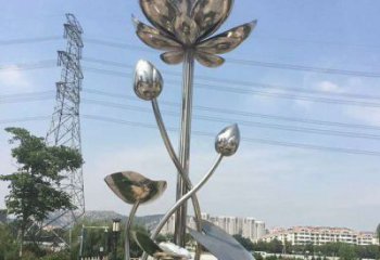 蓮花雕塑特供，美陳雕塑，制造鏡面蓮花雕塑廠家