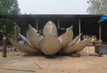 蓮花雕塑擺件定制，市標(biāo)雕塑，不銹鋼蓮花雕塑廠家