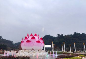金屬蓮花雕塑制作廠家，鍛造工藝，水景蓮花噴泉雕塑選用