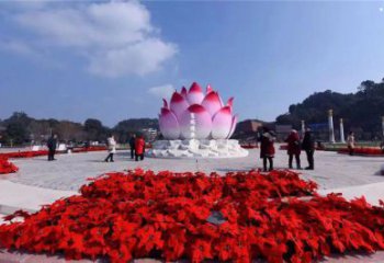 烤漆蓮花雕塑廠家，小區(qū)雕塑，不銹鋼蓮花噴泉雕塑優(yōu)價(jià)