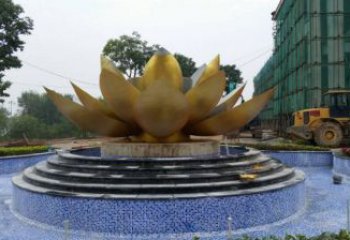 蓮花雕塑供需，小區(qū)雕塑，銅蓮花雕塑制造廠家