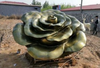 玫瑰花雕塑擺件，室外軟裝，玻璃鋼玫瑰花雕塑廠家