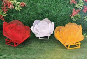 玫瑰花雕塑制作廠家，公園小品，鏤空玫瑰花雕塑訂做