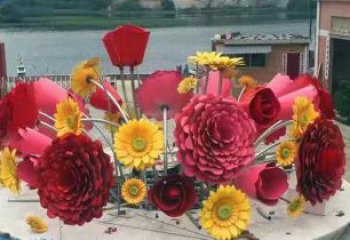 環(huán)境葵花雕塑批發(fā)，拉絲工藝，園林葵花雕塑承接