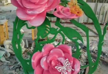 月季雕塑特供，白鋼構(gòu)件，景觀月季花朵雕塑供應(yīng)