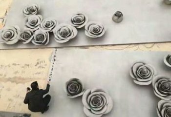 制造月季花雕塑精選，室外雕塑，不銹鋼月季花雕塑制作廠家