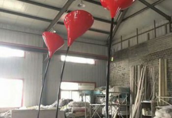 花朵雕塑標準，烤漆工藝，郁金香花朵雕塑廠家