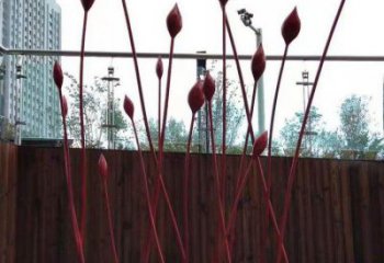 花朵雕塑服務商，街景小品，環(huán)境郁金香花朵雕塑訂做