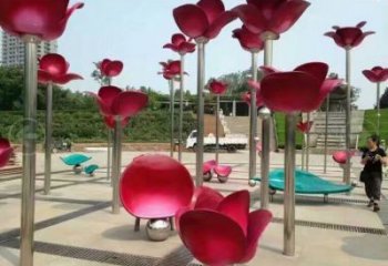 花朵雕塑定做，多彩藝術，郁金香花朵雕塑廠家選用