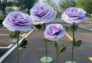 花朵月季雕塑定制廠家，街頭雕塑，月季花朵雕塑制作廠家