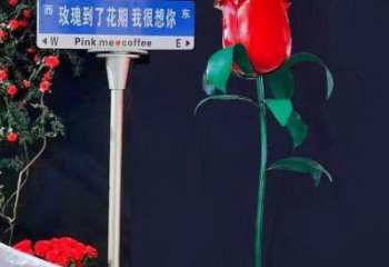 花朵月季雕塑精選，廣場(chǎng)系列，軟裝月季花朵雕塑廠家