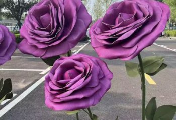花朵月季雕塑造型點(diǎn)擊，中式工藝，月季花朵雕塑供給