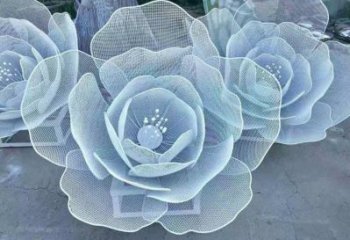牡丹花雕塑訂做廠家，美陳雕塑，鏤空牡丹花雕塑優(yōu)選