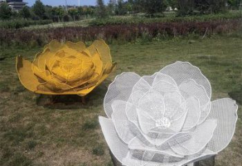 牡丹花雕塑提供，白鋼構(gòu)件，鏤空牡丹花雕塑生產(chǎn)廠家