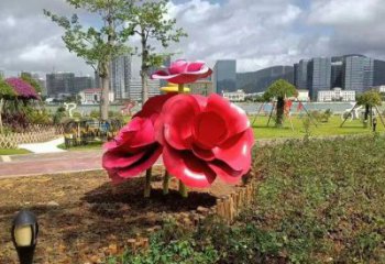 牡丹花雕塑，烤漆工藝，不銹鋼牡丹花雕塑廠家承接