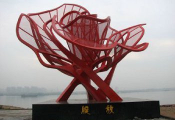 牡丹花雕塑工廠，多彩藝術(shù)，不銹鋼牡丹花雕塑供應(yīng)