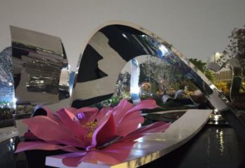 牡丹花雕塑通用，街景小品，不銹鋼牡丹花雕塑制造廠家
