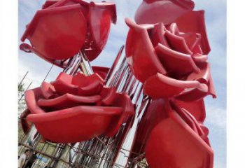 牡丹花雕塑制造，街景小品，花朵牡丹花雕塑廠家