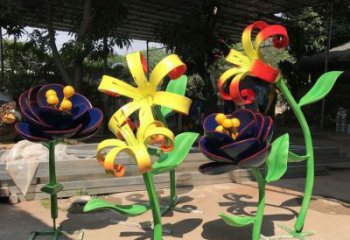 蘭花雕塑供求，露天雕塑，不銹鋼蘭花雕塑制作廠家