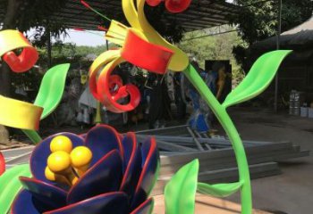 蘭花雕塑制造商，小區(qū)擺件，不銹鋼蘭花雕塑提供廠家