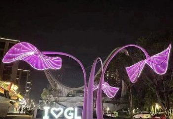 花傘雕塑訂做，街景小品，不銹鋼花傘雕塑制作