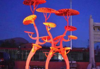 門口花傘雕塑點(diǎn)擊，地標(biāo)擺件，不銹鋼花傘雕塑承接
