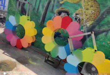 金銀花雕塑廠家，景區(qū)雕塑，城市不銹鋼金銀花雕塑