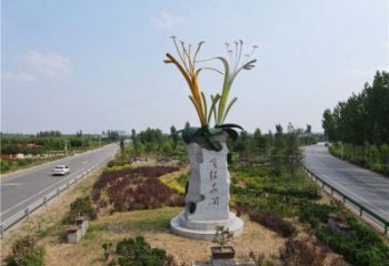 金銀花雕塑生產(chǎn)商，街頭藝術(shù)，不銹鋼金銀花雕塑廠家