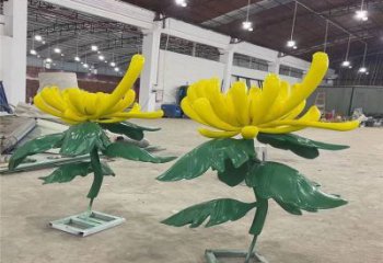 現(xiàn)代菊花雕塑定制，中式工藝，菊花雕塑造型優(yōu)價(jià)
