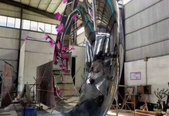 抽象梅花雕塑展品，小區(qū)雕塑，梅花雕塑精選