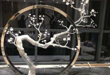 景觀梅花雕塑供需，彩鋼制作，大型梅花雕塑展品