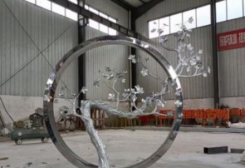 梅花雕塑精品，白鋼構(gòu)件，別墅梅花雕塑供求