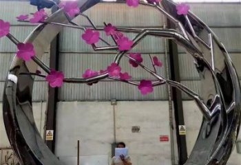 梅花雕塑定價(jià)，街頭雕塑，烤漆梅花雕塑定價(jià)