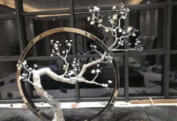 梅花雕塑選用，小區(qū)擺件，大型梅花雕塑批發(fā)
