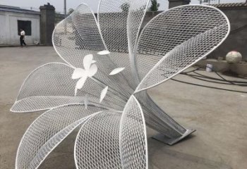 山茶花雕塑供求，美陳雕塑，鏤空山茶花雕塑制造商