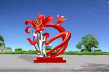 石榴花雕塑定價(jià)，景觀概念，不銹鋼石榴花雕塑預(yù)定