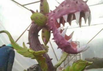 食人花雕塑承接，景區(qū)案例，仿真食人花雕塑廠家