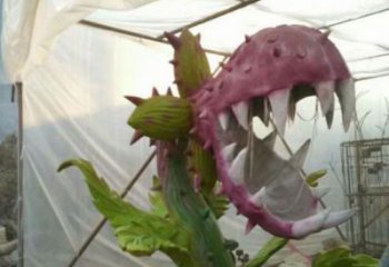 食人花雕塑精品，景觀概念，彩繪食人花雕塑通用