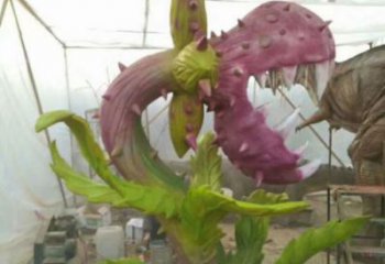 食人花雕制作，廣場系列，彩繪食人花雕塑優(yōu)選