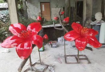 梧桐花雕塑優(yōu)選，室外雕塑，彩繪梧桐花雕塑廠家優(yōu)選