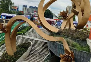 櫻花雕塑優(yōu)選，陸地?cái)[件，不銹鋼櫻花雕塑廠家