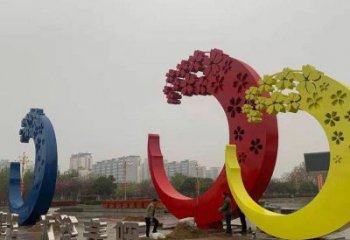 櫻花雕塑制造商，美陳雕塑，不銹鋼櫻花雕塑訂做廠家