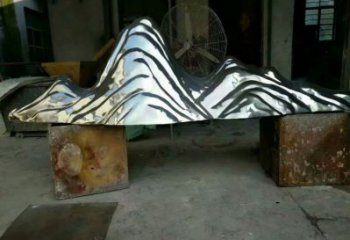 小區(qū)假山雕塑，拉絲景觀雕塑，抽象效果