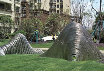 鋼絲假山雕塑，白鋼構(gòu)件，建筑假山雕塑制造廠家