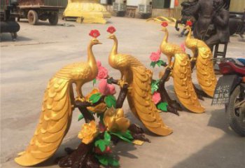 戶外孔雀擺放批發(fā)，景觀雕塑，銅孔雀雕塑生產(chǎn)商