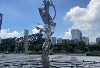 步行街海浪雕塑，鍛造景觀雕塑，拋光方式