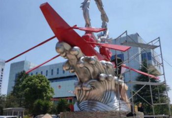 海浪紋雕塑制作，城市裝飾，不銹鋼海浪紋雕塑標準