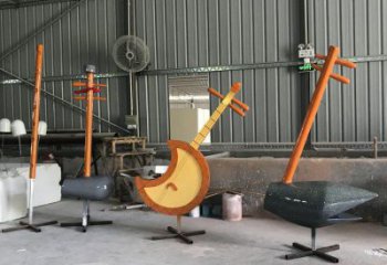 二胡雕塑生產，水景雕塑，不銹鋼二胡雕塑定制