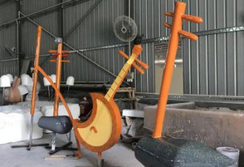 二胡雕塑優(yōu)價，村標(biāo)概念，不銹鋼二胡雕塑廠家精品