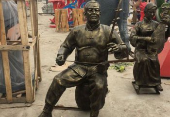 拉二胡雕塑選定，景觀雕塑，民俗人物雕塑生產(chǎn)商